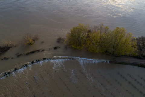 El efecto de las inundaciones: crecidas antes de las actuaciones Ebro Resilience