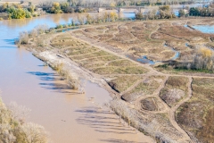 20231202 Crecida de caudales en el meandro recuperado. Vista aérea del meandro
