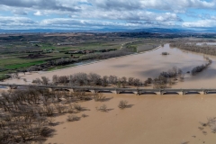 Meandro de la roza con máximos caudales registrados en el episodio de crecidas (unos 2.000 m3/s) en el tramo medio.