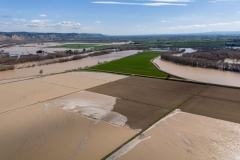 Zona de amortiguación de flujo lateral en La Mejana de la Cruz, Alagón, Navarra. Proceso de llenado