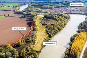 El rebaje de una mota y el establecimiento de un cauce de alivio han mitigado el riesgo de Cabañas de Ebro