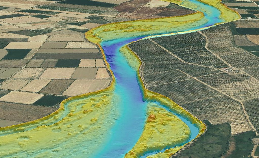 Visualization of the high-resolution bathymetry developed for section 12 (own elaboration).