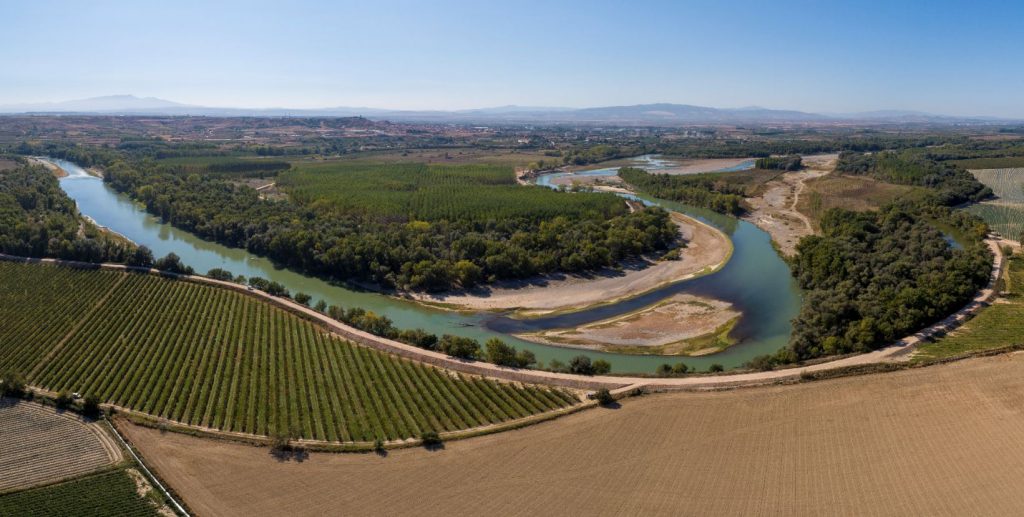 Vista aérea del paraje "El Estajao", situado en Alfaro