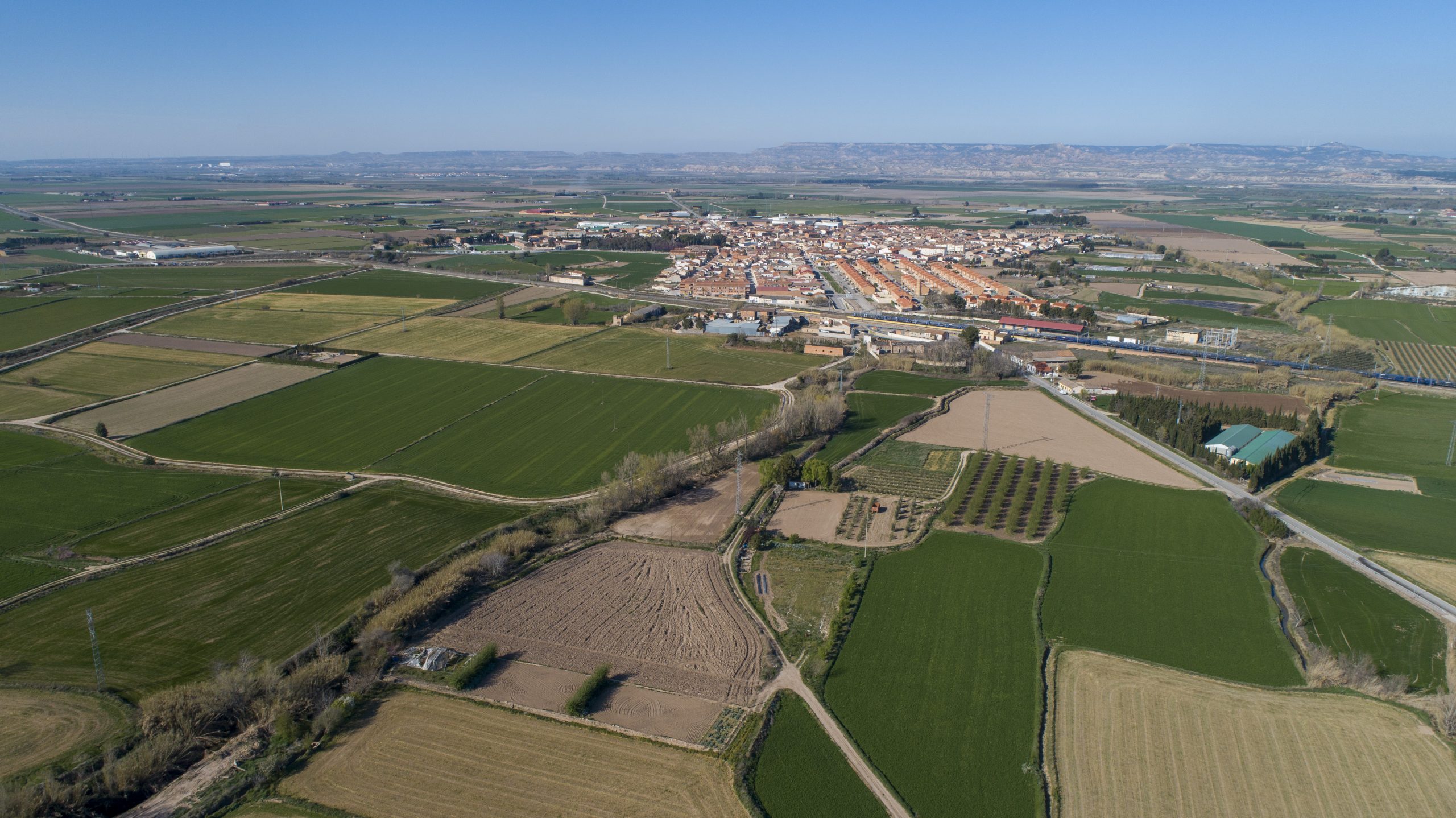 Vista aérea del municipio de Mallén
