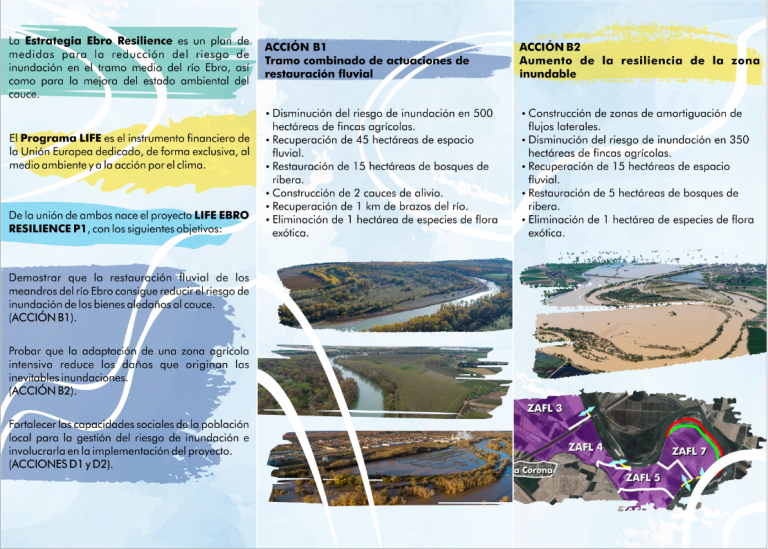 Folleto del Proyecto LIFE Ebro Resilience P1