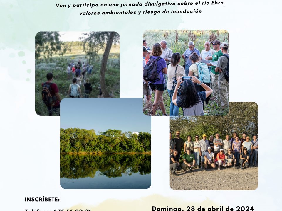 Cartel anunciador de la ruta guiada al Soto de Aguilar en Fuentes de Ebro