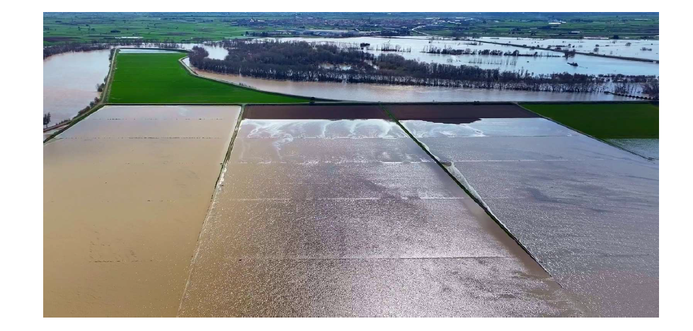 Área de inundación temporal en la provincia de Zaragoza