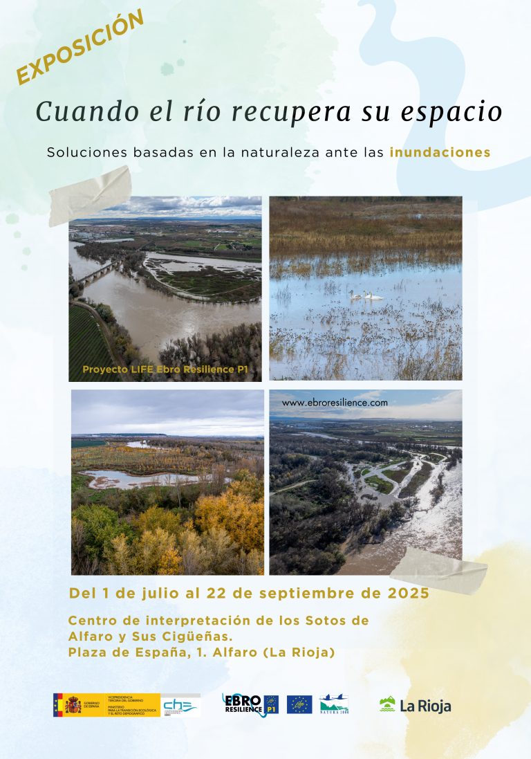 Cartel exposición cuando el río recupera su espacio en el Centro de Interpretación de los Sotos de Alfaro