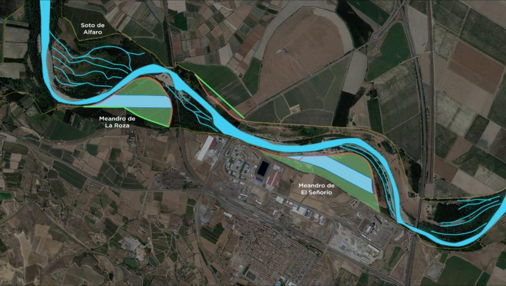 Meandro del tramo combinado de actuaciones