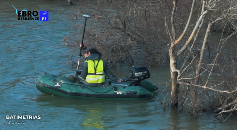 Batimetrías del año 2020 en el tramo medio del Ebro.