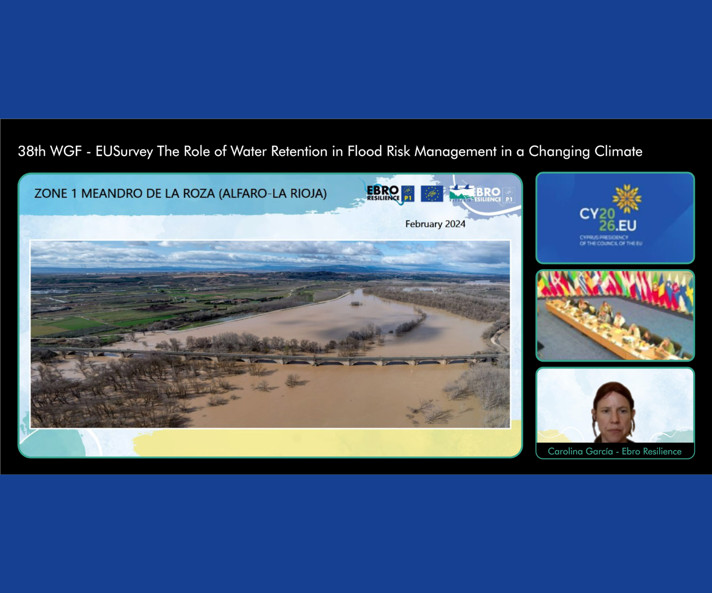 LIFE Ebro Resilience P1 presenta su experiencia de recuperación de espacio fluvial en el principal foro europeo sobre inundaciones