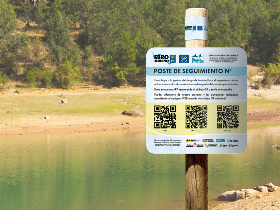 Poste de seguimiento que se instalará en la ruta de la APP MiraEbro
